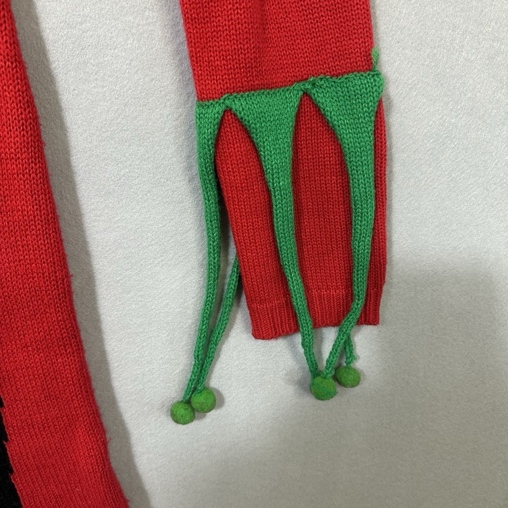 Christmas Elf Sweater Dress Red Holiday Ugly Sweater Party Dress Women's Medium - Picture 5 of 11